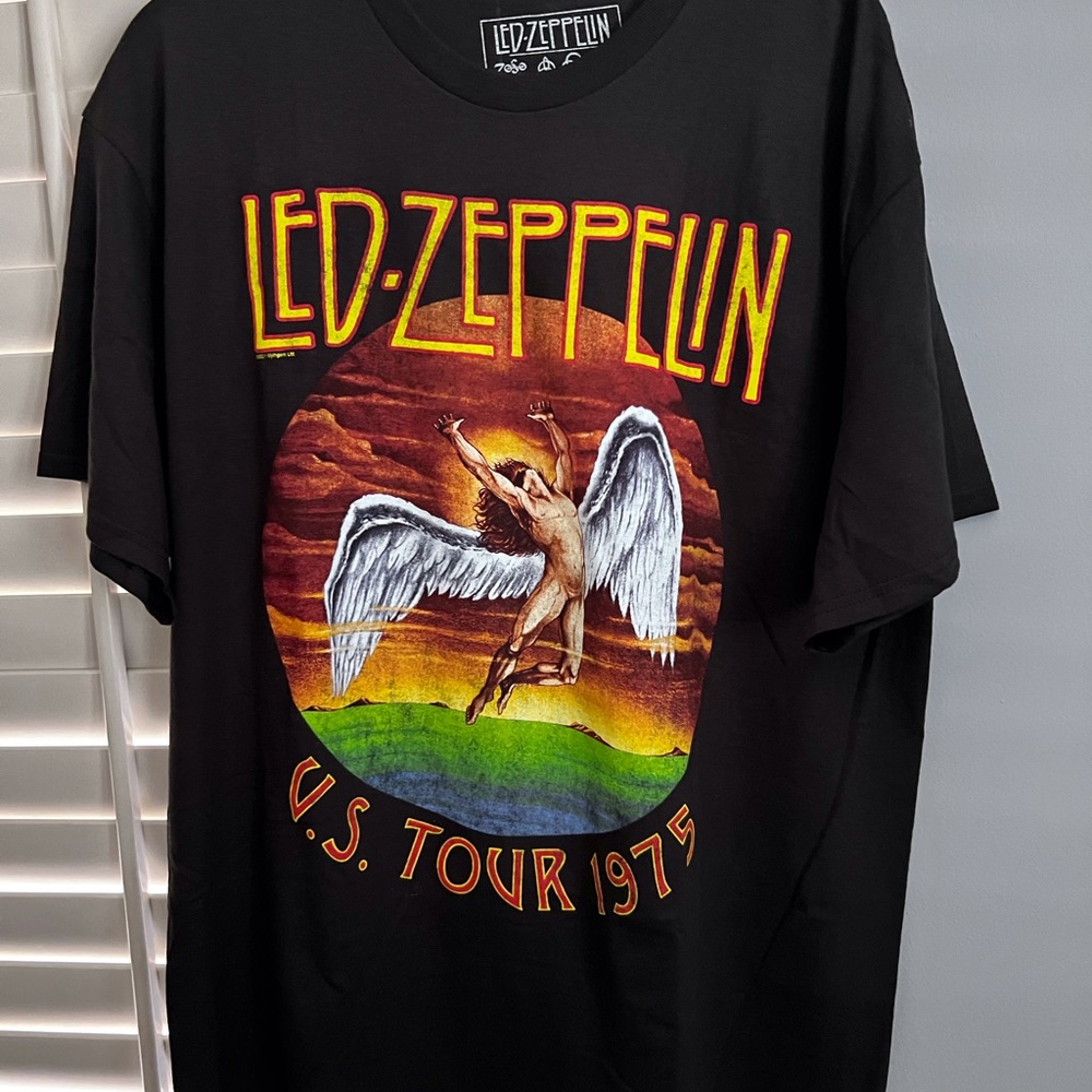 Led Zeppelin U.S. Tour 1975 Black T-Shirt